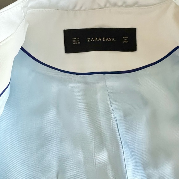 Zara White Satin detailed blazer size small - Picture 9 of 11